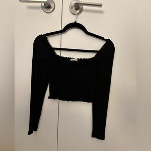 REFORMATION - BLACK LONG SLEEVE TOP - SIZE SMALL